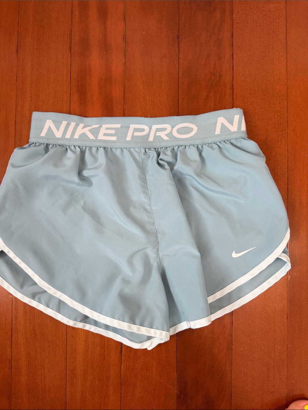 Nike Light Blue Kids' Athletic Shorts with White Trim